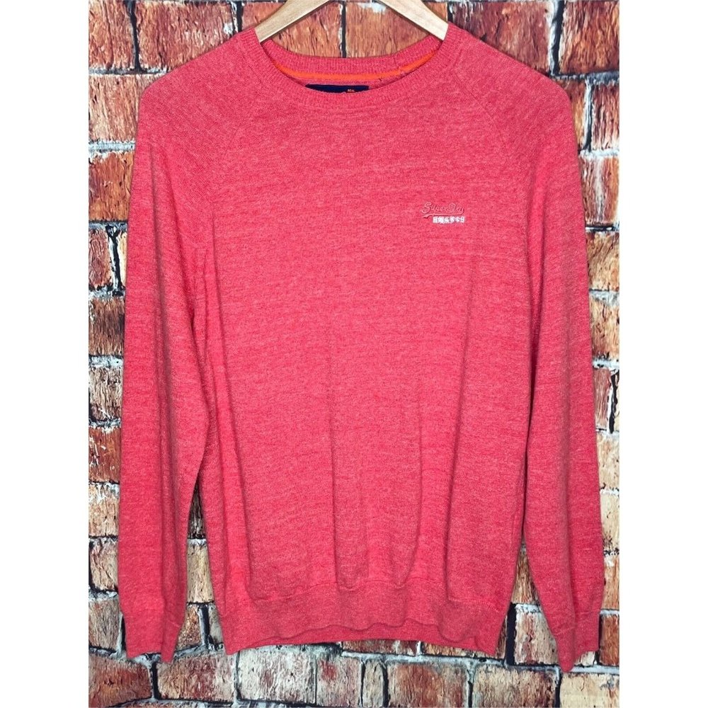 Superdry Orange Label Knit Co Crew Neck Men’s Large Red Long Sleeve Sweater